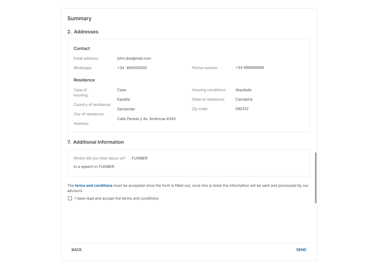 Cards container inner