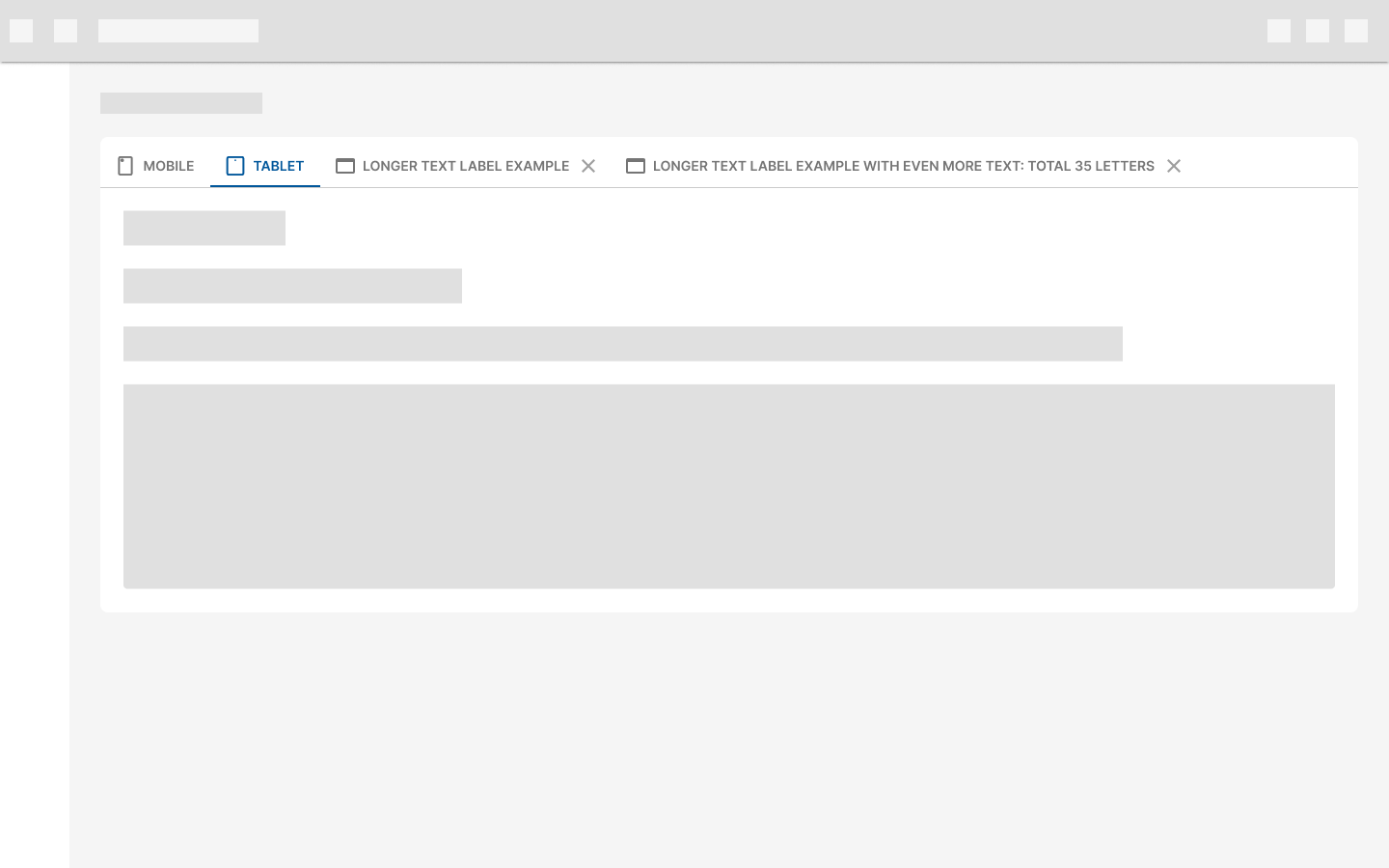 Horizontal tabs with dismissible items