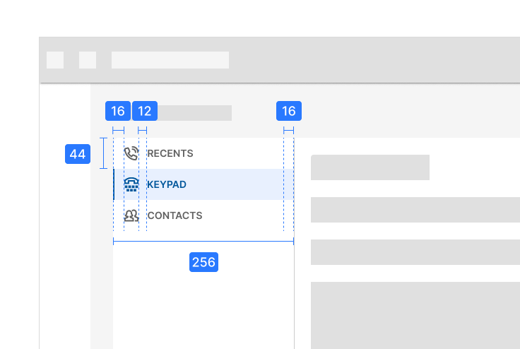 Vertical tabs spacing