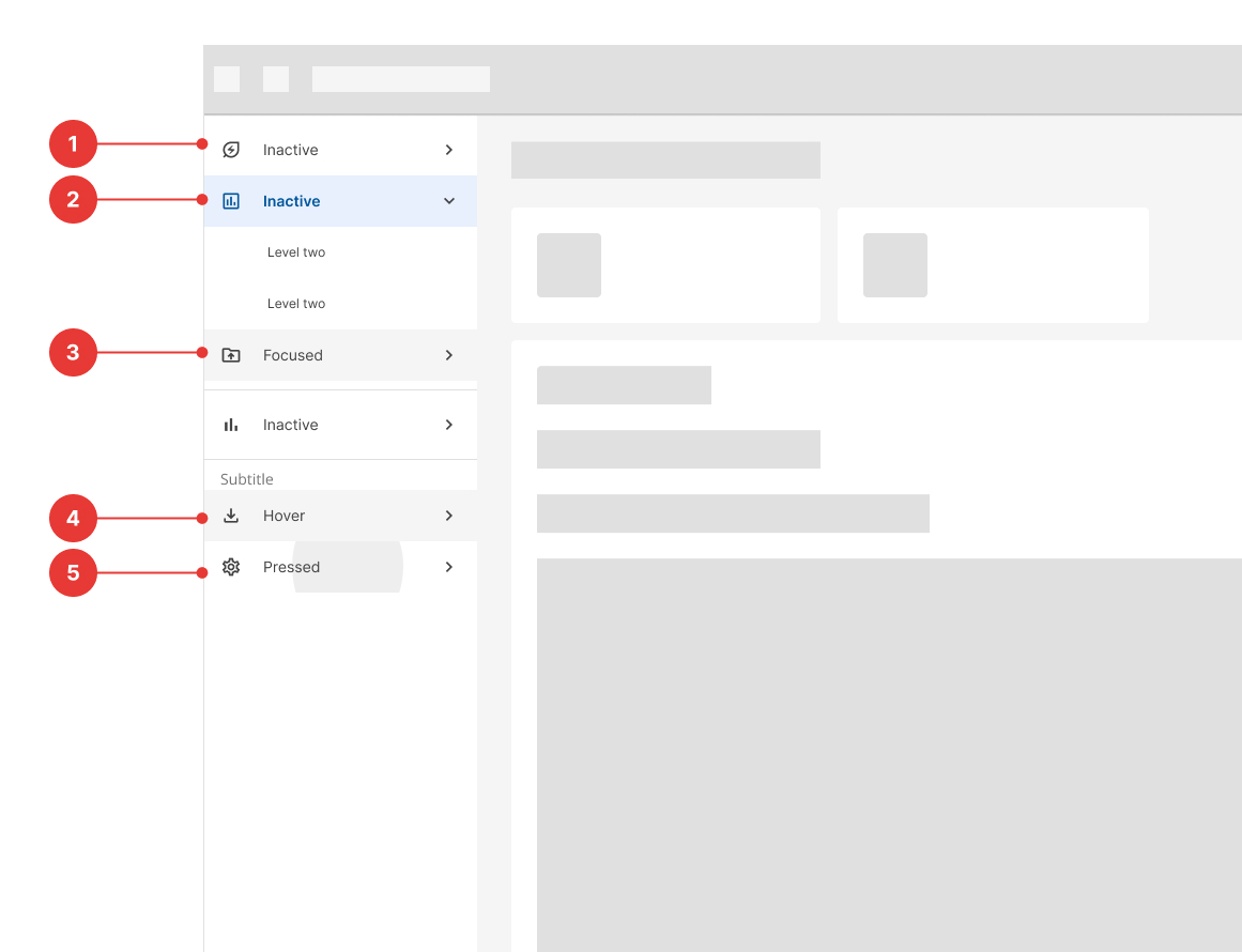 Navigation drawer states
